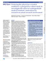 Fostering the physician–scientist workforce: a prospective cohort study to investigate the effect of undergraduate medical students’ motivation for research on actual research involvement