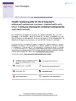 Health-related quality of life of long-term advanced melanoma survivors treated with anti-CTLA-4 immune checkpoint inhibition compared to matched controls