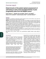 Determinants of the patient global assessment of well-being in early axial spondyloarthritis