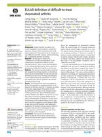 EULAR definition of difficult-to-treat rheumatoid arthritis