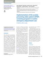 Implementation of the acutely presenting older patient (APOP) screening program in routine emergency department care
