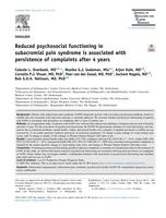 Reduced psychosocial functioning in subacromial pain syndrome is associated with persistence of complaints after 4 years