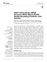 SAAP-148 eradicates MRSA persisters within mature biofilm models simulating prosthetic joint infection