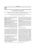 Prognostic factors for the outcome of translabyrinthine surgery for vestibular schwannomas