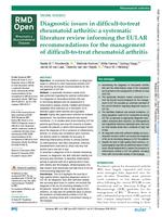 Diagnostic issues in difficult-to-treat rheumatoid arthritis: a systematic literature review informing the EULAR recommendations for the management of difficult-to-treat rheumatoid arthritis