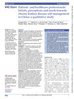 Patients' and healthcare professionals' beliefs, perceptions and needs towards chronic kidney disease self-management in China