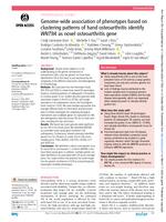 Genome-wide association of phenotypes based on clustering patterns of hand osteoarthritis identify WNT9A as novel osteoarthritis gene