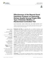 Effectiveness of the beyond good intentions program on improving dietary quality among people with Type 2 Diabetes Mellitus