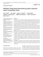 Definition of large bowel obstruction by primary colorectal cancer: A systematic review