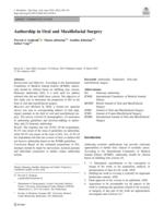 Authorship in oral and maxillofacial surgery