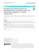 Microbiota-associated risk factors for asymptomatic gut colonisation with multi-drug-resistant organisms in a Dutch nursing home