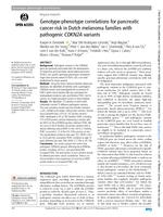 Genotype-phenotype correlations for pancreatic cancer risk in Dutch melanoma families with pathogenic CDKN2A variants