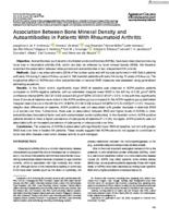 Association between bone mineral density and autoantibodies in patients with rheumatoid arthritis