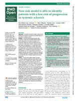 New risk model is able to identify patients with a low risk of progression in systemic sclerosis