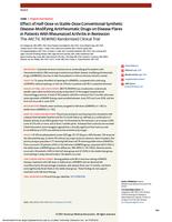 Effect of half-dose vs stable-dose conventional synthetic disease-modifying antirheumatic drugs on disease flares in patients with rheumatoid arthritis in remission