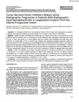 Tumor necrosis factor inhibitors reduce spinal radiographic progression in patients with radiographic axial spondyloarthritis