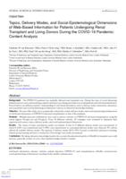 Topics, delivery modes, and social-epistemological dimensions of web-based information for patients undergoing renal transplant and living donors during the COVID-19 pandemic