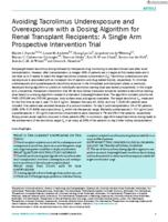 Avoiding tacrolimus underexposure and overexposure with a dosing algorithm for renal transplant recipients