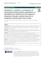 Handwork vs machine: a comparison of rheumatoid arthritis patient populations as identified from EHR free-text by diagnosis extraction through machine-learning or traditional criteria-based chart review