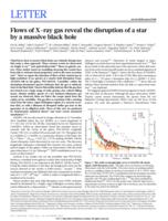 Flows of X-ray gas reveal the disruption of a star by a massive black hole