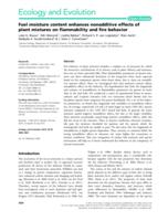 Fuel moisture content enhances nonadditive effects of plant mixtures on flammability and fire behavior.