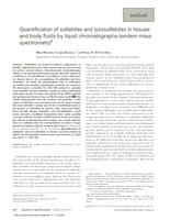 Quantification of sulfatides and lysosulfatides in tissues and body fluids by liquid chromatography-tandem mass spectrometry