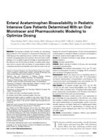 Enteral acetaminophen bioavailability in pediatric intensive care patients determined with an oral microtracer and pharmacokinetic modeling to pptimize dosing