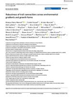 Robustness of trait connections across environmental gradients and growth forms