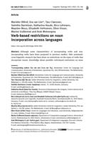 Verb-based restrictions on noun incorporation across languages