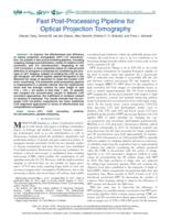 Fast post-processing pipeline for optical projection tomography