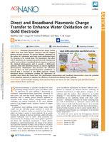 Direct and broadband plasmonic charge transfer to enhance water oxidation on a gold electrode