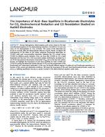 The importance of acid-base equilibria in bicarbonate electrolytes for CO2 electrochemical reduction and CO reoxidation studied on Au(hkl) electrodes