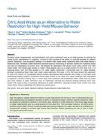 Citric water as an alternative to water restriction for high-yield mouse behavior