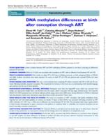 DNA methylation differences at birth after conception through ART