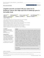 Cingulate networks associated with gray matter loss in Parkinson's disease show high expression of cholinergic genes in the healthy brain