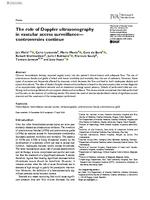 The role of Doppler ultrasonography in vascular access surveillance-controversies continue