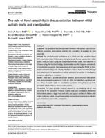 The role of food selectivity in the association between child autistic traits and constipation
