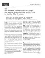 Percutaneous transforaminal endoscopic discectomy versus open microdiscectomy for lumbar disc herniation