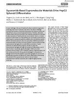Squaramide‐based supramolecular materials Drive hepG2 spheroid differentiation