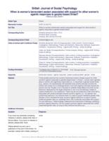 When is women’s benevolent sexism associated with support for other women’s agentic responses to gender‐based threat?