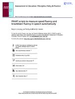 PRAAT scripts to measure speed fluency and breakdown fluency in speech automatically