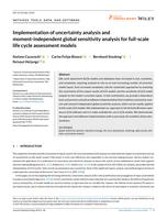 Implementation of uncertainty analysis and moment‐independent global sensitivity analysis for full‐scale life cycle assessment models