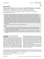 Screening methods for neonatal hyperbilirubinemia