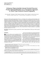 Antisense oligonucleotide-induced amyloid precursor protein splicing modulation as a therapeutic approach for Dutch-type cerebral amyloid angiopathy