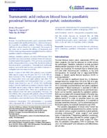 Tranexamic acid reduces blood loss in paediatric proximal femoral and/or pelvic osteotomies