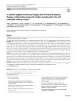 In patients eligible for meniscal surgery who first receive physical therapy, multivariable prognostic models cannot predict who will eventually undergo surgery