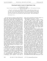 Measuring the spring constant of a single polymer chain