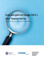 Evaluatie gebruik bijlage CW3.1 door Tweede Kamer