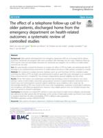 The effect of a telephone follow-up call for older patients, discharged home from the emergency department on health-related outcomes: a systematic review of controlled studies