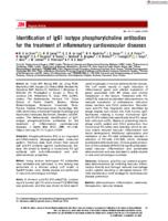 Identification of IgG1 isotype phosphorylcholine antibodies for the treatment of inflammatory cardiovascular diseases